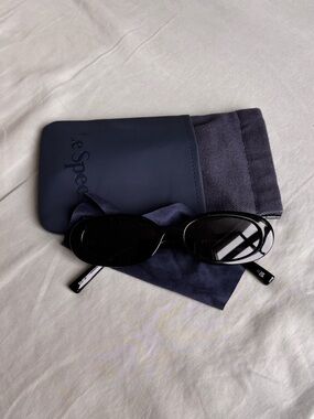Le Specs Outta Love Black Oval Sunglasses